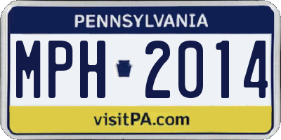 PA license plate MPH2014