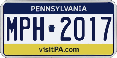 PA license plate MPH2017