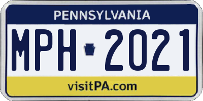 PA license plate MPH2021