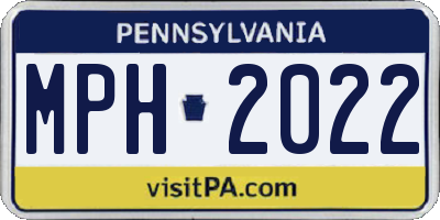 PA license plate MPH2022