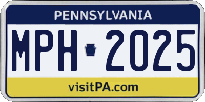 PA license plate MPH2025