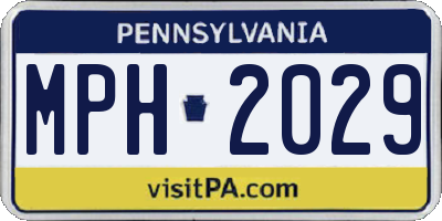 PA license plate MPH2029