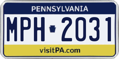 PA license plate MPH2031