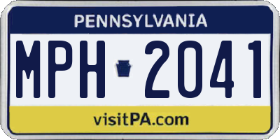 PA license plate MPH2041