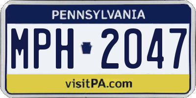 PA license plate MPH2047