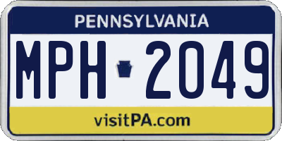 PA license plate MPH2049