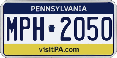 PA license plate MPH2050