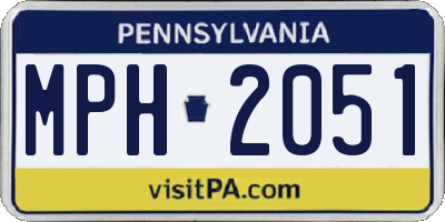 PA license plate MPH2051