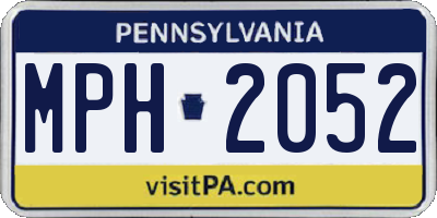 PA license plate MPH2052