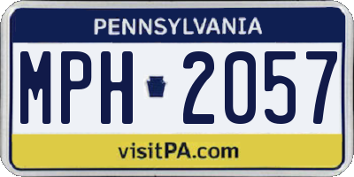 PA license plate MPH2057