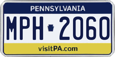 PA license plate MPH2060