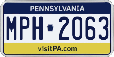 PA license plate MPH2063