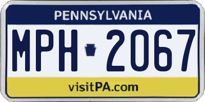 PA license plate MPH2067