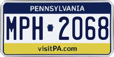 PA license plate MPH2068