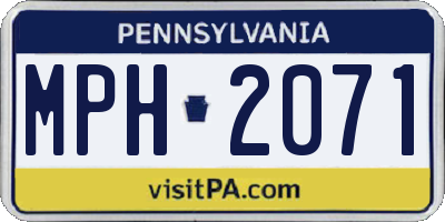 PA license plate MPH2071