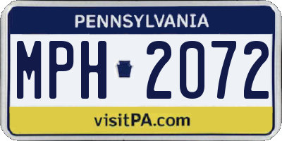 PA license plate MPH2072