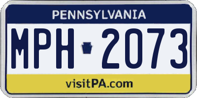 PA license plate MPH2073