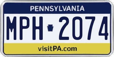 PA license plate MPH2074