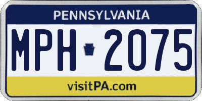 PA license plate MPH2075