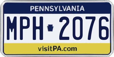 PA license plate MPH2076