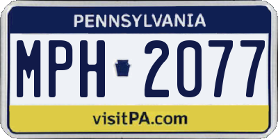 PA license plate MPH2077