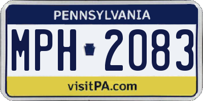 PA license plate MPH2083