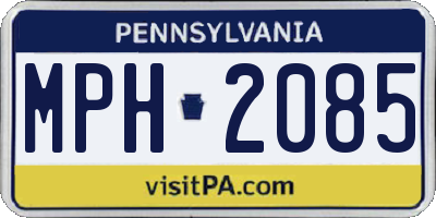 PA license plate MPH2085