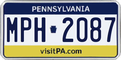 PA license plate MPH2087