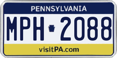 PA license plate MPH2088