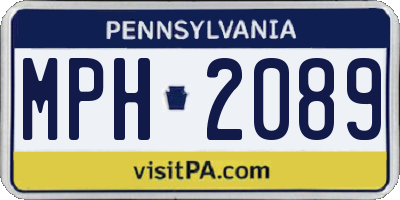 PA license plate MPH2089