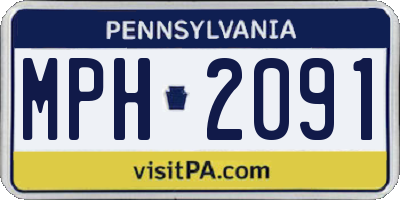 PA license plate MPH2091