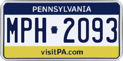 PA license plate MPH2093