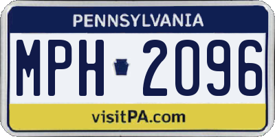 PA license plate MPH2096