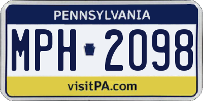 PA license plate MPH2098