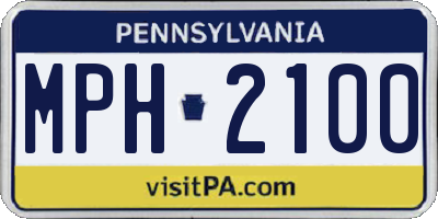 PA license plate MPH2100