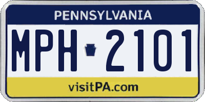 PA license plate MPH2101