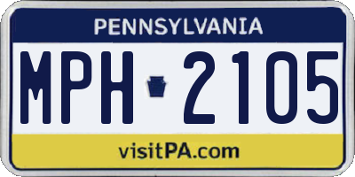 PA license plate MPH2105