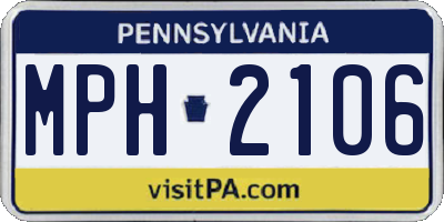 PA license plate MPH2106