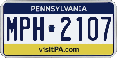 PA license plate MPH2107