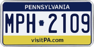 PA license plate MPH2109