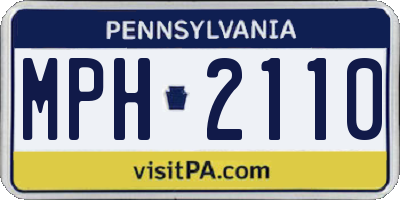 PA license plate MPH2110