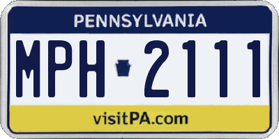 PA license plate MPH2111