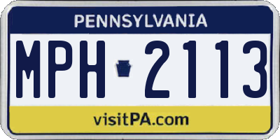 PA license plate MPH2113