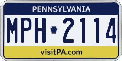 PA license plate MPH2114