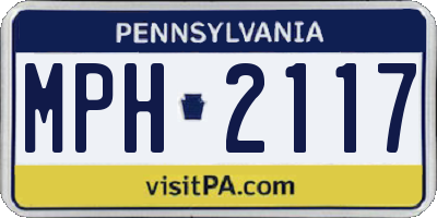 PA license plate MPH2117