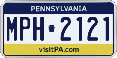 PA license plate MPH2121