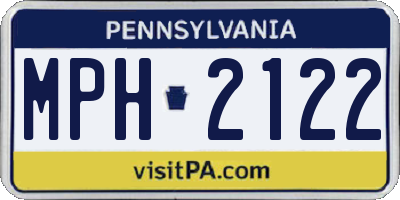 PA license plate MPH2122