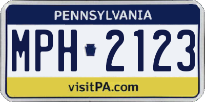 PA license plate MPH2123
