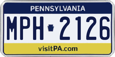 PA license plate MPH2126