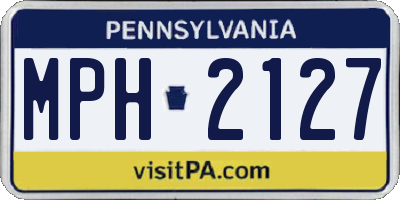 PA license plate MPH2127